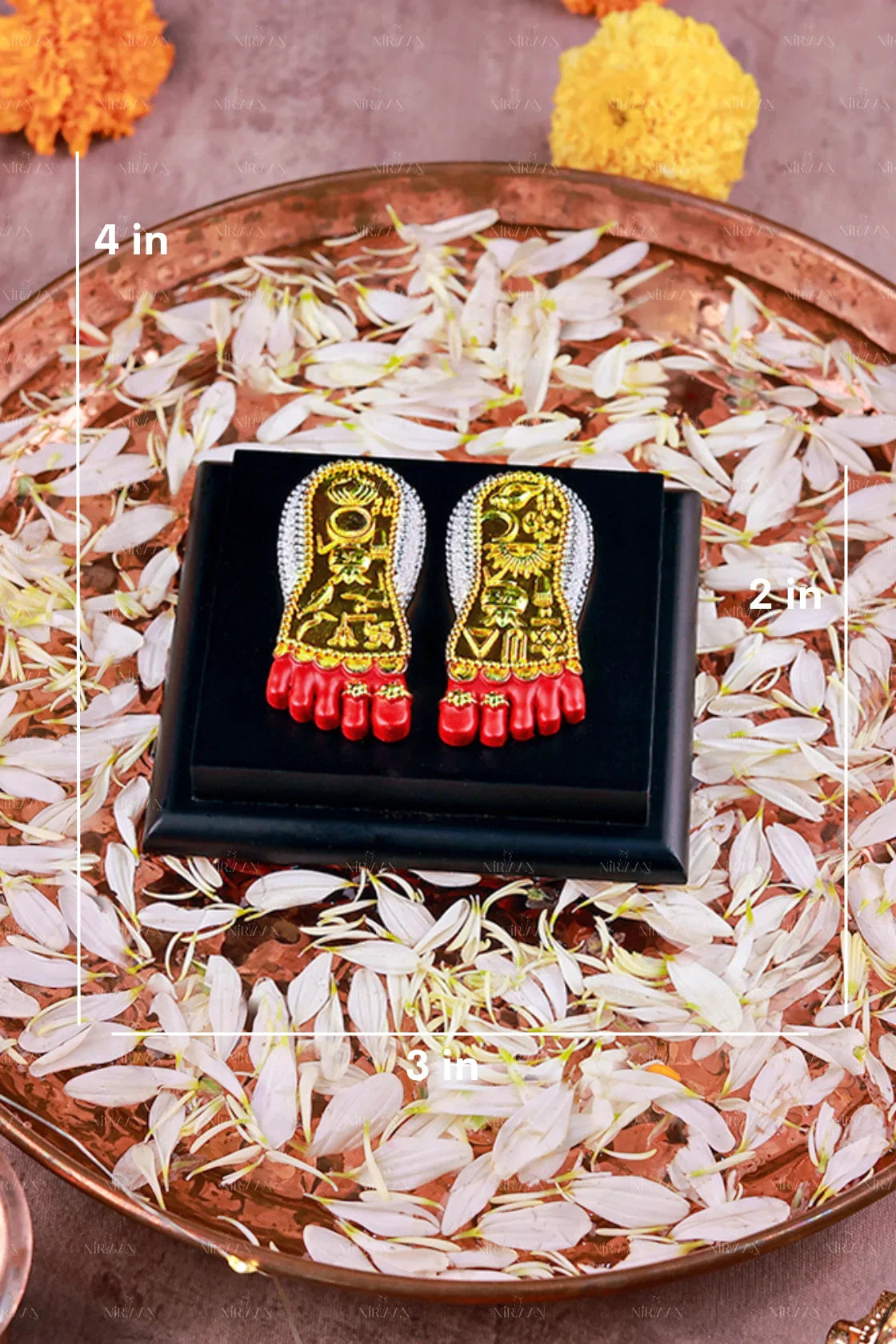 Gold Plated Maa Durga charan paduka