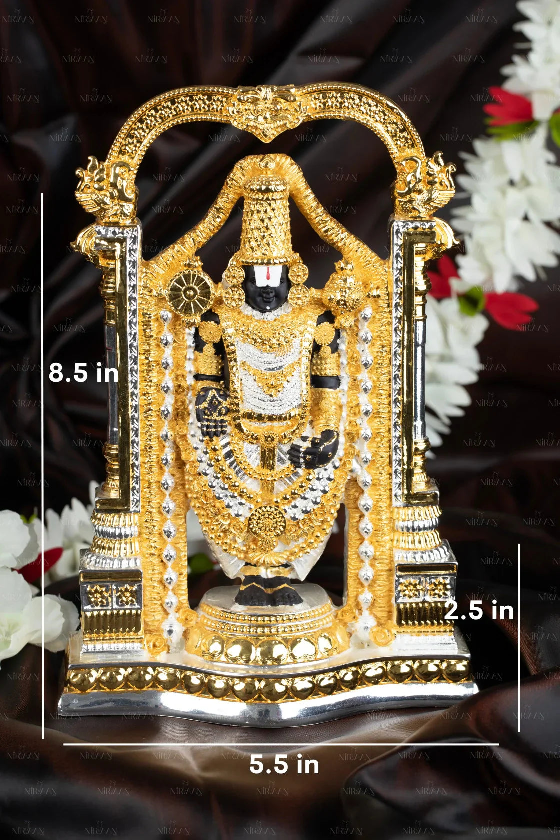 Lord Balaji (Srinivasa Mangapuram) Idol - Gold & Silver Plated