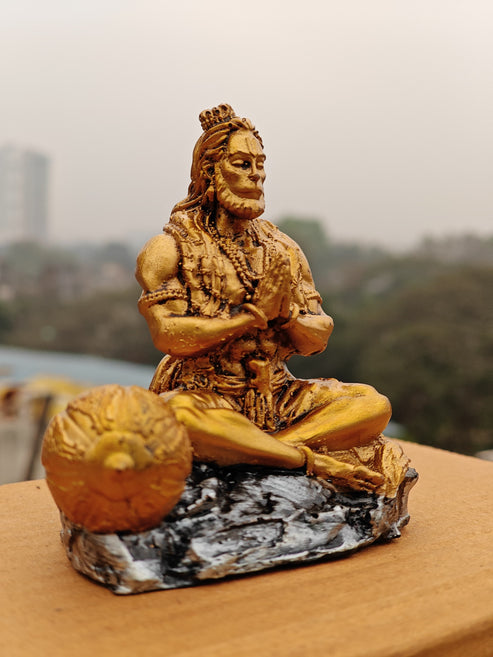 Meditation Hanuman Idol with Gada for Car Dashboard