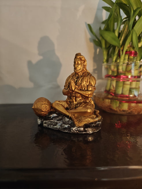 Meditation Hanuman Idol with Gada for Car Dashboard