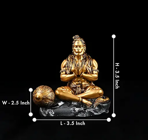 Meditation Hanuman Idol with Gada for Car Dashboard