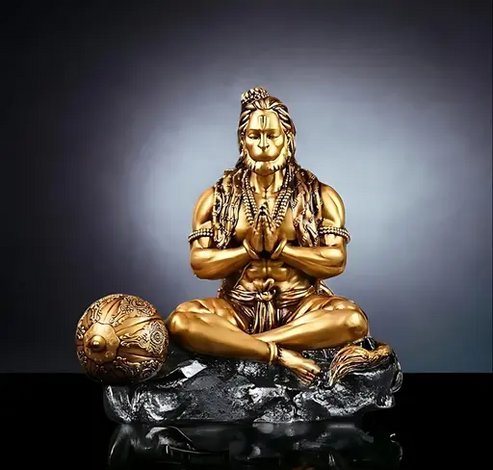 Meditation Hanuman Idol with Gada for Car Dashboard